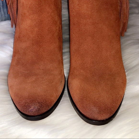 🆕KENNETH COLE Alana Fringe Suede Ankle Booties - Picture 5 of 8